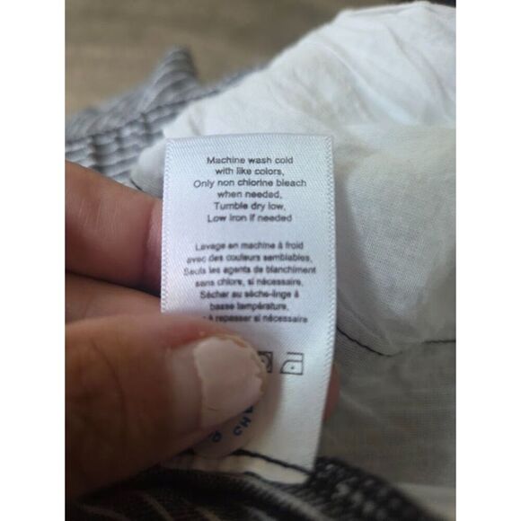 Coldwater Creek Grey Black Pinstripe European Flax Linen Pull On Ankle Pants 1X - Picture 8 of 9